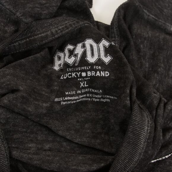 Lucky Brand x ACDC Back in Black Bells World Tour Black Short Sleeve Shirt Sz XL - Picture 6 of 10
